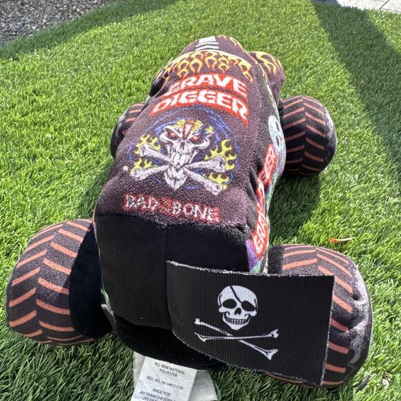 Monster Jam Grave Digger Plush Truck Pillow Toy Jay Franco 12" 2020 Collectible - Picture 6 of 11